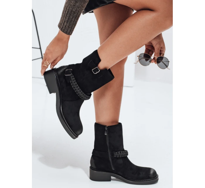 Dámské černé semišové boty FashionStreet ZY1032