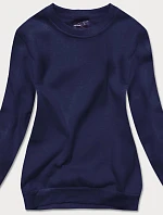 Tmavě modrá dámská tepláková mikina se stahovacími lemy (W01-66)