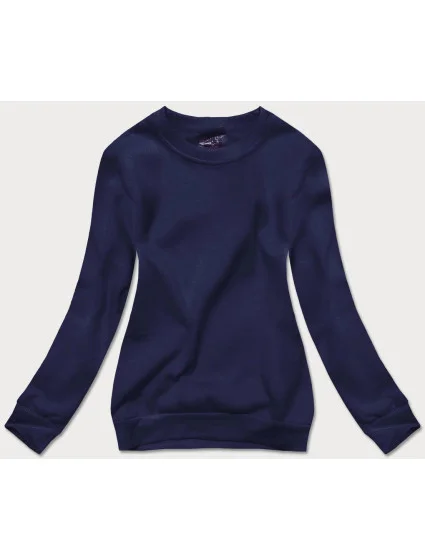 Tmavě modrá dámská tepláková mikina se stahovacími lemy (W01-66)