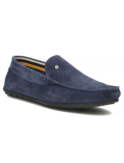 Pánské semišové kožené mokasíny polobotky tmavě modré model 22061146 - FILIPPO Pánské semišové kožené mokasíny polobotky tmavě modré model 22061146 - FILIPPO