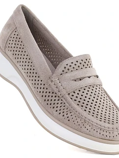 Dámská prolamovaná obuv šedá  model 22078943 - LEONE