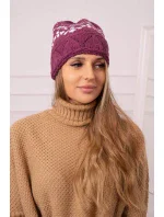 Dámská čepice Kira K374 dark purple+white Dámská čepice Kira K374 dark purple+white