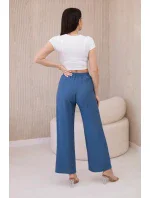 Viskózové kalhoty se širokými nohavicemi džínovina Viskózové kalhoty se širokými nohavicemi džínovina