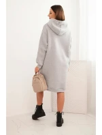 Dámská bavlněná model 21441654 mikina s kapucí zateplená šedá - K-Fashion