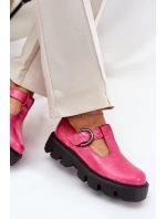 Lakované Kožené Polobotky S Přezkou model 21686537 Fuchsie - Zazoo Lakované Kožené Polobotky S Přezkou model 21686537 Fuchsie - Zazoo