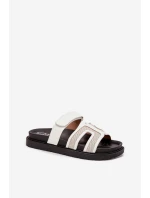 Dámské pantofle na platformě se suchým zipem bílé model 21703973 - Boto Dámské pantofle na platformě se suchým zipem bílé model 21703973 - Boto