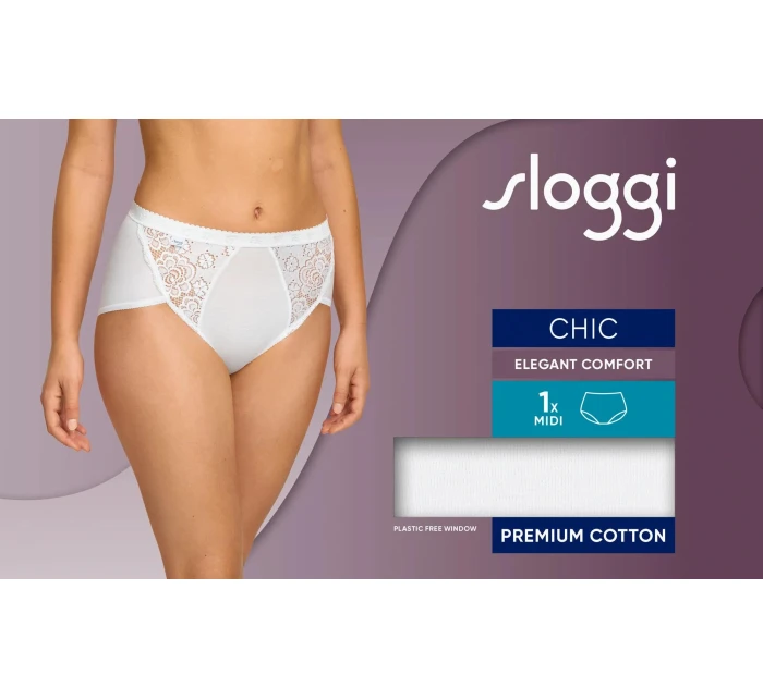 Dámské kalhotky Chic Midi - WHITE - bílé 0003 - SLOGGI