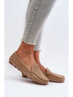 Dámské semišové mokasíny tmavě béžové model 21653934 - Boto Dámské semišové mokasíny tmavě béžové model 21653934 - Boto