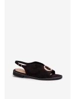 Elegantní dámské sandály s ozdobou z  Černé model 21659535 - S.Barski