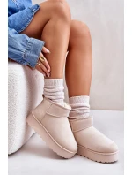 Dámské Sněhule Na Platformě Zateplené Kožíškem Světle Béžové model 21672090 - Boto Dámské Sněhule Na Platformě Zateplené Kožíškem Světle Béžové model 21672090 - Boto