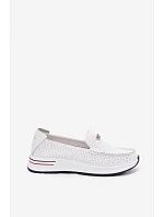 Dámské Mokasyny Z Přírodní Kůže Bílé Demela