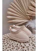 Dětské kotníkové sněhule na platformě s kožíškem Vilabria – světle béžové