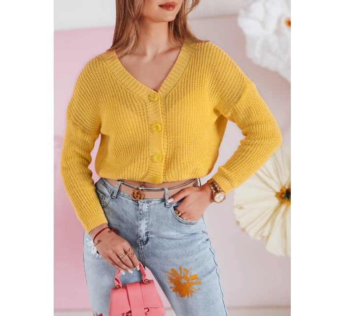 Dámský oversize žebrovaný svetr SWEETDREAM žlutý FashionStreet MY2462