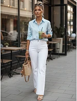 Jeansy damskie wide leg z wysokim stanem białe model 22109995 - FashionStreet