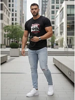 Tshirt męski z nadrukiem  czarny model 22156920 - FashionStreet