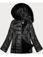 Černá dámská prošívaná bunda s kapucí S'west (B8183-1) Černá dámská prošívaná bunda s kapucí S'west (B8183-1)