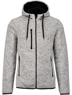 PA 365 Pánská pletená fleecová bunda s kapucí model 22423397 light grey melange - Kariban ProAct