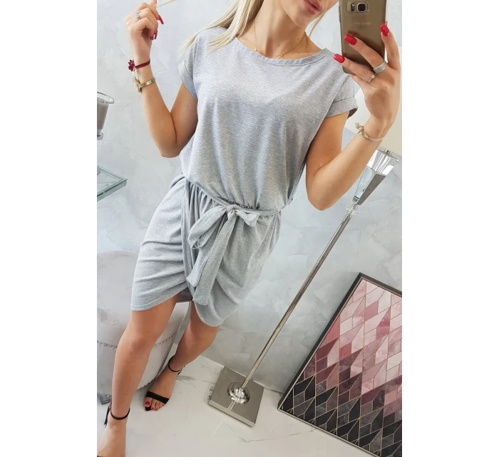 Šaty s obálkou dole šedé