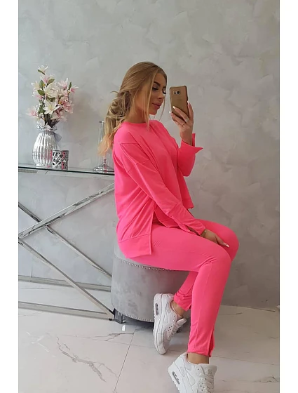 Sada s oversize halenkou růžová neonová Sada s oversize halenkou růžová neonová