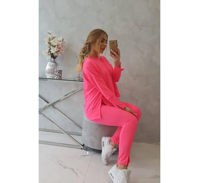 Sada s oversize halenkou růžová neonová Sada s oversize halenkou růžová neonová
