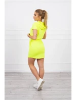 Šaty s kapucí žluté neonové