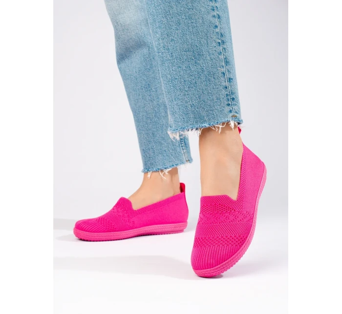 Zajímavé růžové tenisky dámské bez podpatku Zajímavé růžové tenisky dámské bez podpatku