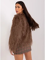 Hnědá kožešinová bunda s podšívkou model 20840814 - Factory Price Hnědá kožešinová bunda s podšívkou model 20840814 - Factory Price