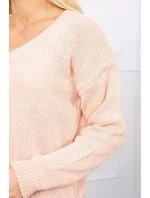 Svetr s výstřihem do V, pudrově růžový Svetr s výstřihem do V, pudrově růžový