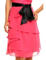 Společenské šaty model 15042414 značkové s mašlí a sukní s volány růžové Růžová - Mayaadi