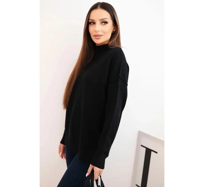 Dámský svetr volný styl 35209 Černá - K-Fashion