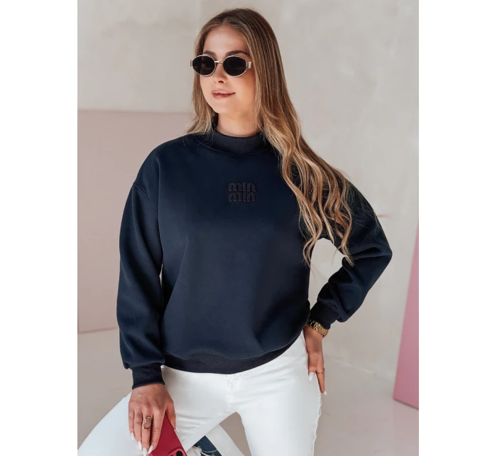 Dámská oversize mikina s nášivkou LOVASON navy blue FashionStreet BY1416