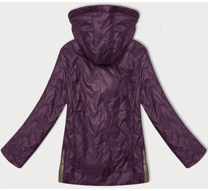 Fialová dámská prošívaná bunda s odepínací kapucí model 20833084 - S'WEST