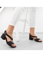 Pohodlné černé sandály Rieker W RKR679