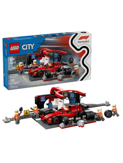 LEGO CITY 60443 Zastávka v boxech F1 a mechanici s vozem Ferrari LEGO CITY 60443 Zastávka v boxech F1 a mechanici s vozem Ferrari