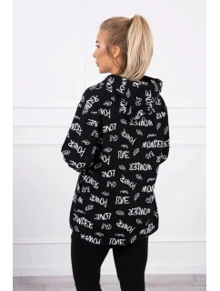 Mikina s nápisy černá