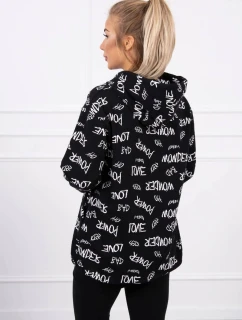 Mikina s nápisy černá