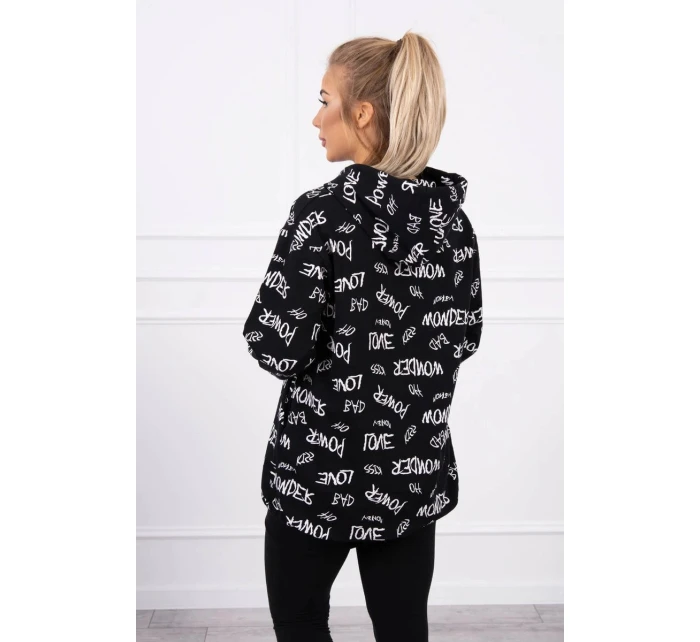 Mikina s nápisy černá