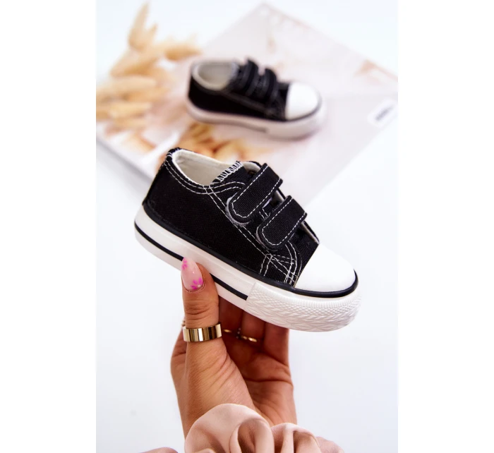 Dětské tenisky na suchý zip Černá Bernie Dětské tenisky na suchý zip Černá Bernie