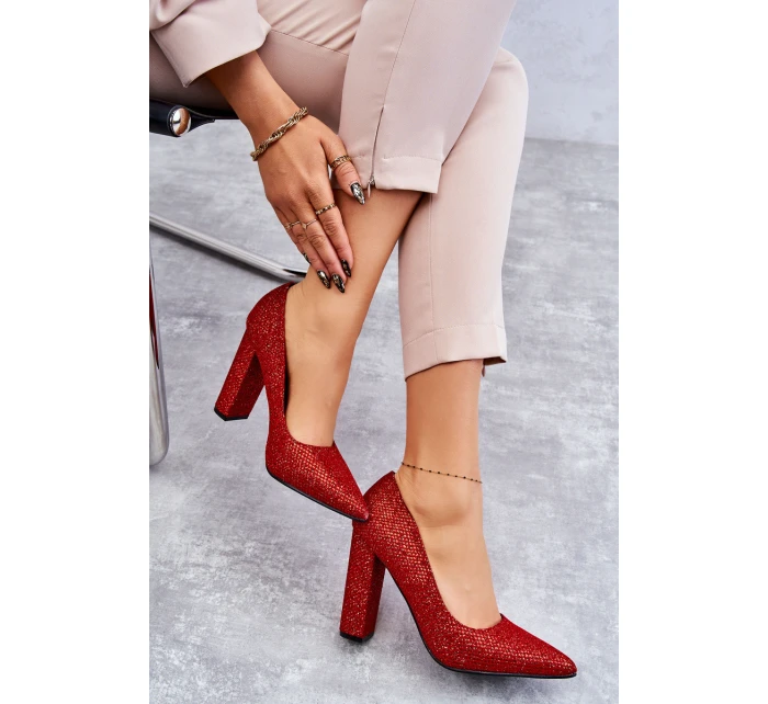 Lesklé lodičky Na Podpatku model 21607451 - Boto Lesklé lodičky Na Podpatku model 21607451 - Boto