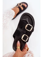 Dámské Sandały Na Platformě Se Zlatými Přezkami Černé Verena Dámské Sandały Na Platformě Se Zlatými Přezkami Černé Verena