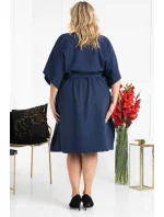 Dámské šaty plus size model 18461879 tmavě modrá - Karko Dámské šaty plus size model 18461879 tmavě modrá - Karko