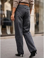 Dámské baggy džíny s páskem, černé, FashionStreet UY3117