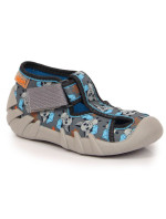 Pantofle na suchý zip s  Jr grey model 17560095 - Befado