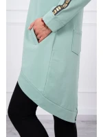 Mikina se zipem na zádech tmavě mátová