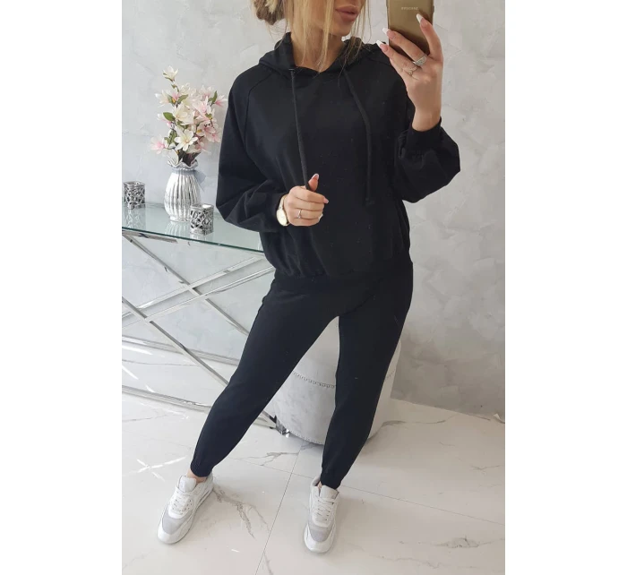 Souprava mikiny s kapucí černá