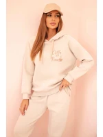 Dámský bavlněný model 21310090 komplet s potiskem béžový - K-Fashion