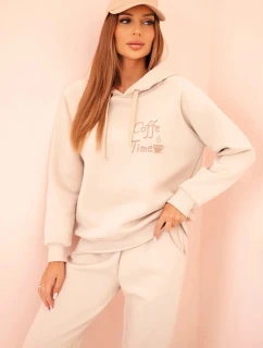 Dámský bavlněný model 21310090 komplet s potiskem béžový - K-Fashion