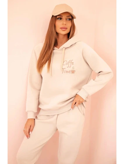 Dámský bavlněný model 21310090 komplet s potiskem béžový - K-Fashion