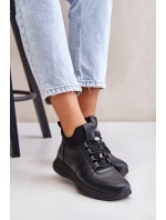 Zateplené Sportovní Kožené Boty Na Zip Černé Artiker 55C0041