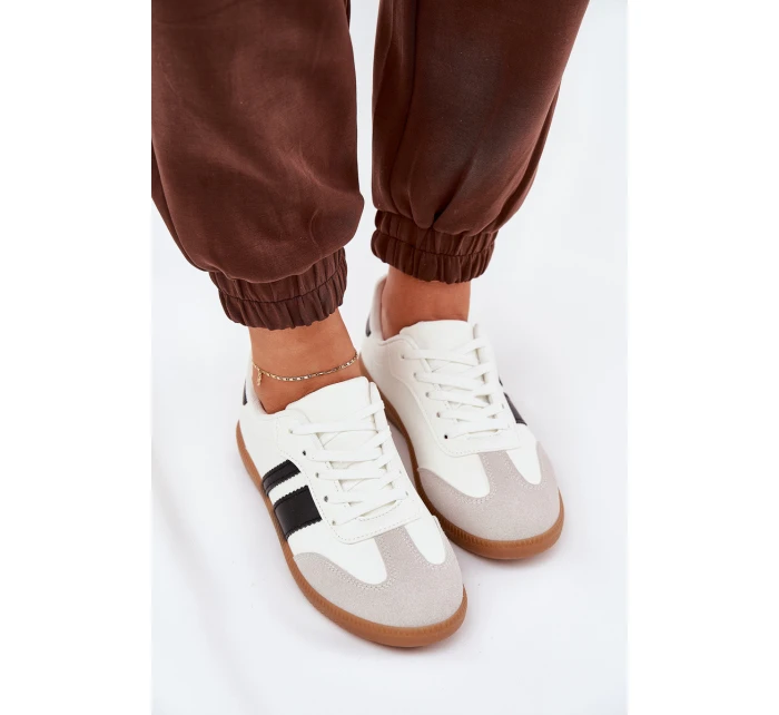 Nízké dámské sneakersy z eko kůže bílé Nonalorin